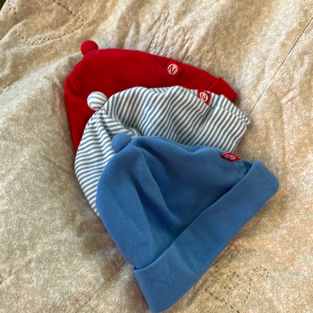 Lot of three zutano baby hats